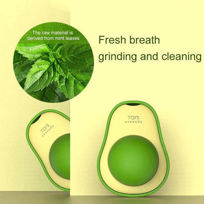 Rotating Pet Toy Healthy Intestine Cat Spin Edible Catnip Toy Balls Avocado Cat Toy Mint Flavor